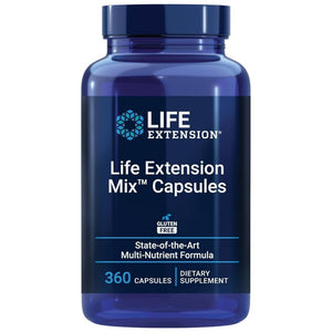 Life Extension Mix kapsulas, vitamīnu, minerālvielu, dārzeņu un augļu komplekss - 360 kapsulas