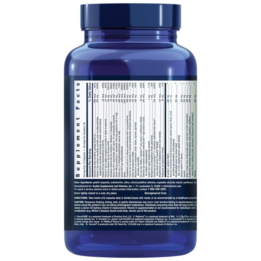 Life Extension Mix kapsulas, vitamīnu, minerālvielu, dārzeņu un augļu komplekss - 360 kapsulas