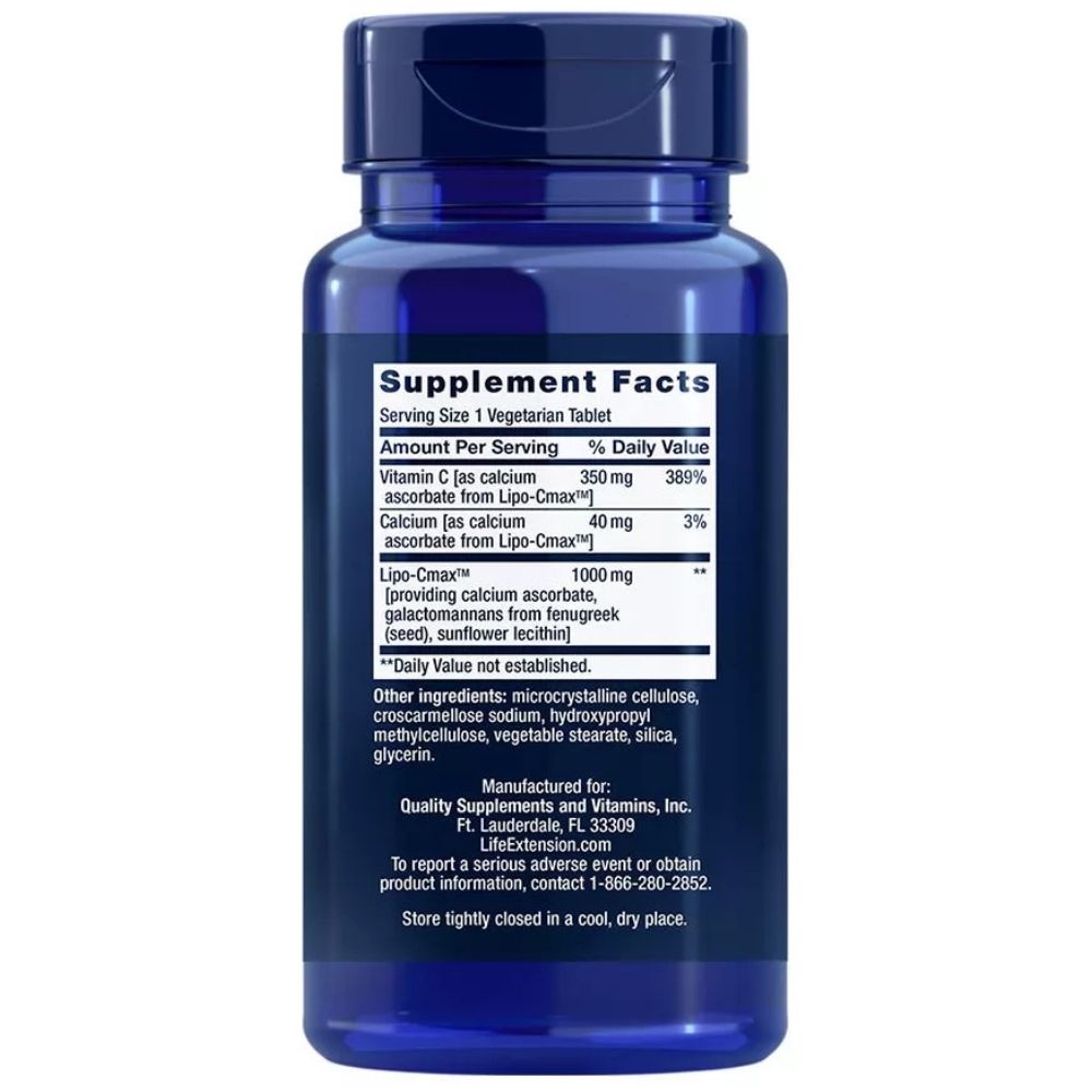 Life Extension vitaminas C, 24 stundu liposomālā formula - 60 kapsulas