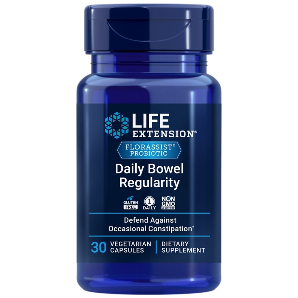 Life Extension Florassist® probiotikas periodiska aizcietējuma gadījumā - 30 kapsulas