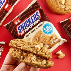 Snickers White Hi-Protein Cookie, proteīna cepums, baltā šokolāde un zemesrieksti - 60g