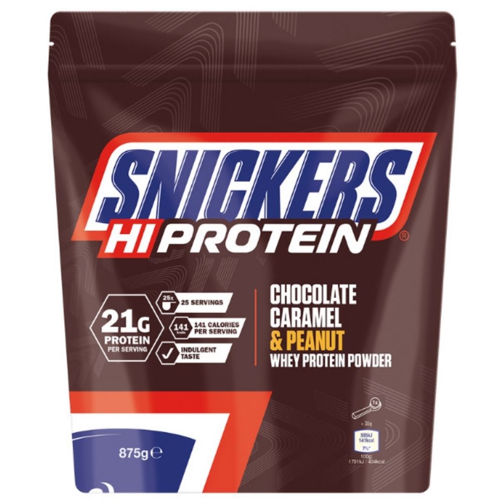 Snickers Hi Protein, proteīna piedevas, šokolādes, karameļu un zemesriekstu garšas - 875 g