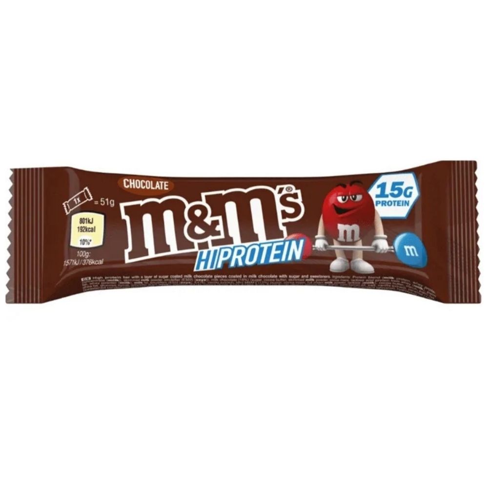 M&M's Hi-Protein, proteīna batoniņš, šokolāde, karamele un M&M's - 51 g
