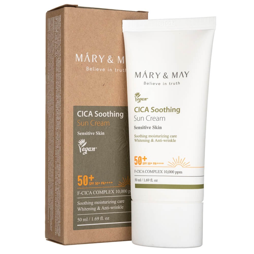 Mary&May CICA nomierinošs saules aizsargkrēms SPF50+ - 50 ml