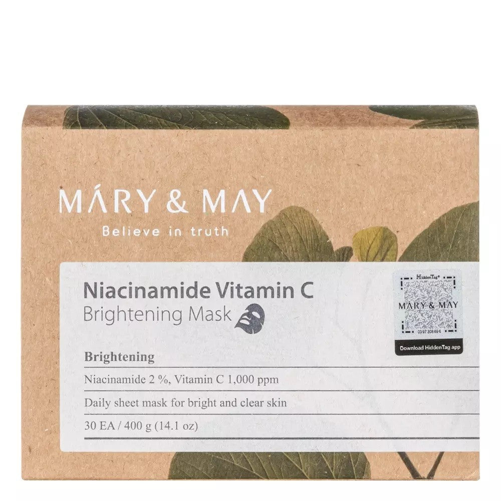 Mary&May skaistinošās niacinamīda un C vitamīna maskas 30 gab.