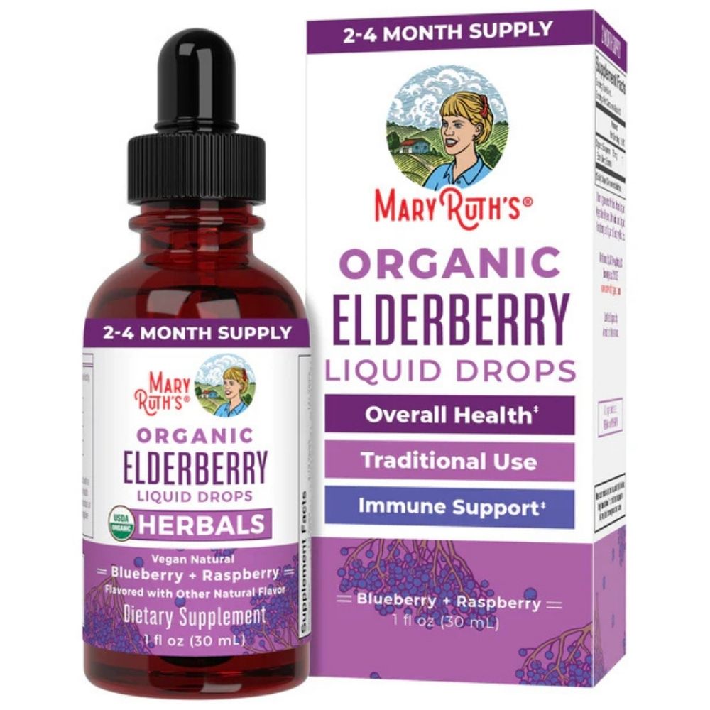 MaryRuth's plūškokaļķu pilieni, melleņu un aveņu - 30 ml