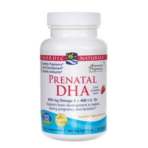 Nordic Naturals Prenatal DHA, braškių skonio - 90 minkštųjų kapsulių - Magnis.lt