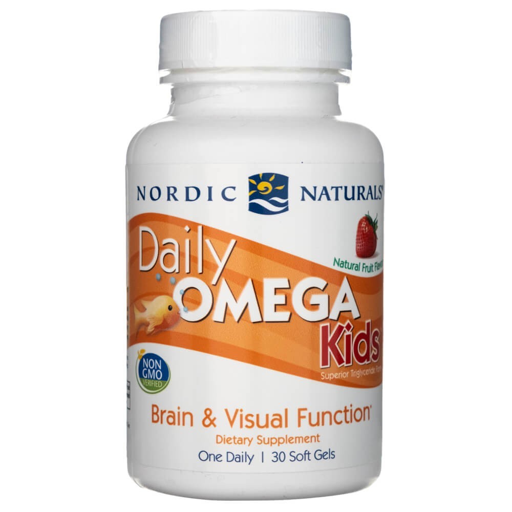 Nordic Naturals Daily Omega Kids Natural Fruit - 30 minkštųjų kapsulių - Magnis.lt