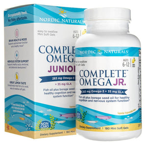 Nordic Naturals Complete Omega Junior Lemon - 180 minkštųjų gelių - Magnis.lt