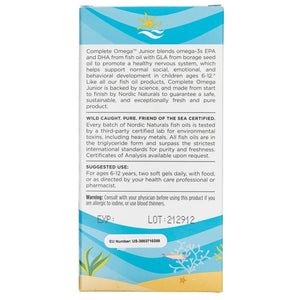 Nordic Naturals Complete Omega Junior Lemon - 180 minkštųjų gelių - Magnis.lt