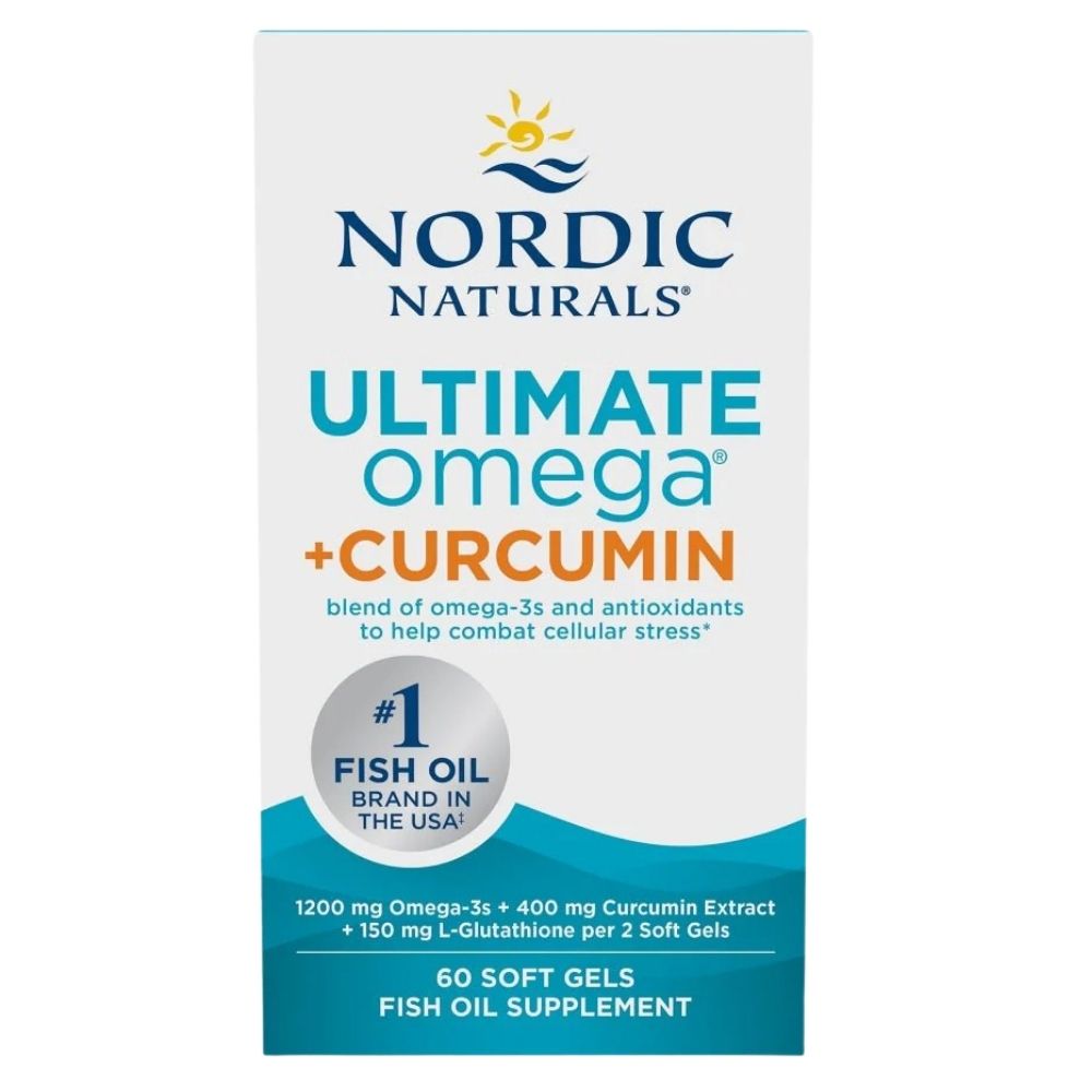 Nordic Naturals Ultimate Omega + Kurkuminas – 60 kapsulu
