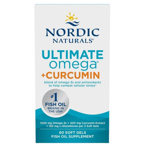 Nordic Naturals Ultimate Omega + Kurkuminas – 60 kapsulu