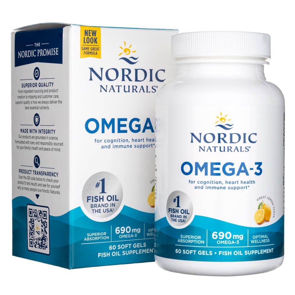 Nordic Naturals Omega-3 Lemon 345 mg - 60 minkštųjų kapsulių - Magnis.lt