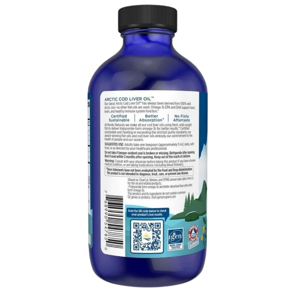 Nordic Naturals Arctic mencu aknu eļļa apelsīnu garšā – 237 ml