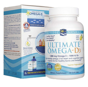 Nordic Naturals Ultimate Omega-D3, citrinu aromāta, 250 mg - 60 mīkstās kapsulas