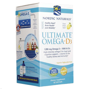Nordic Naturals Ultimate Omega-D3, citrinu aromāta, 250 mg - 60 mīkstās kapsulas