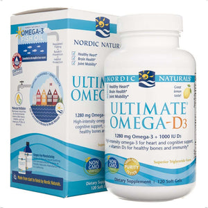 Nordic Naturals Ultimate Omega-D3 Lemon 640 mg – 120 mīksto kapsulu
