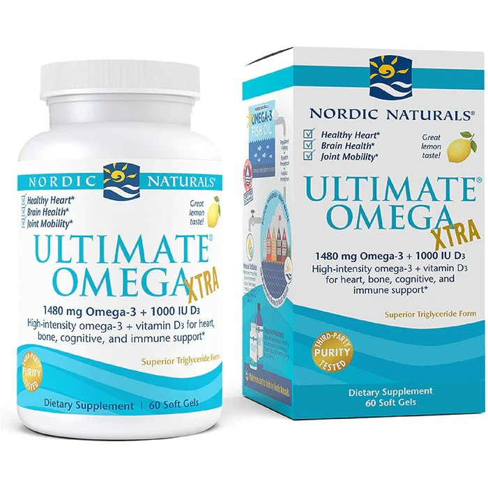 Nordic Naturals Ultimate Omega Xtra + D3 citrons - 60 kapsulas