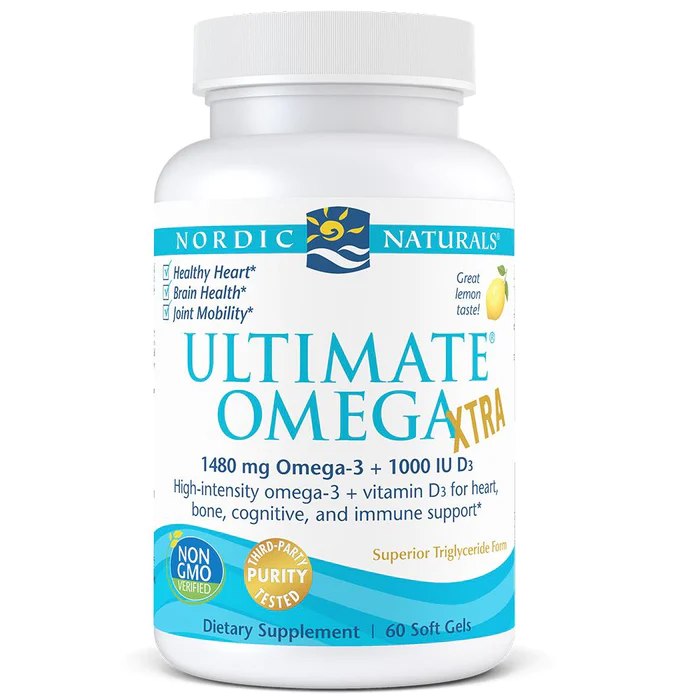 Nordic Naturals Ultimate Omega Xtra + D3 citrons - 60 kapsulas