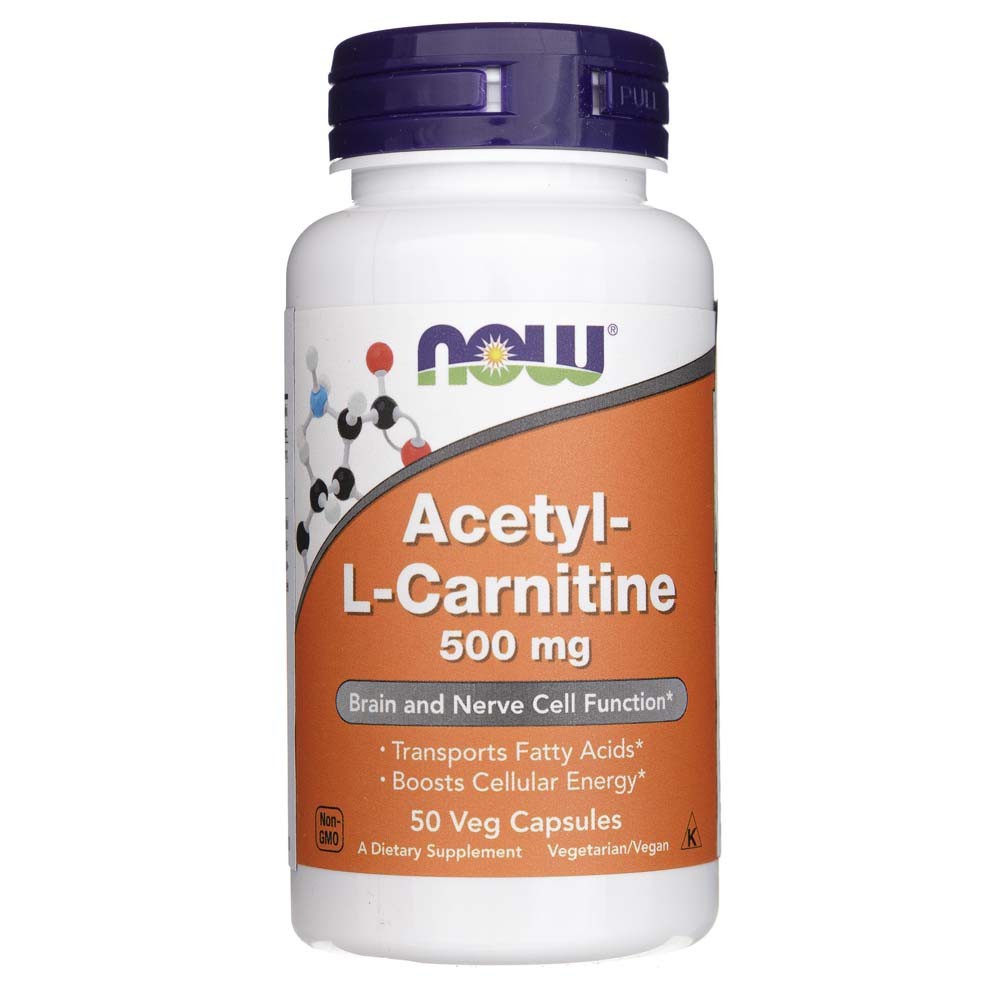 Now Foods Acetil-L-karnitīns 500 mg - 50 kapsulas