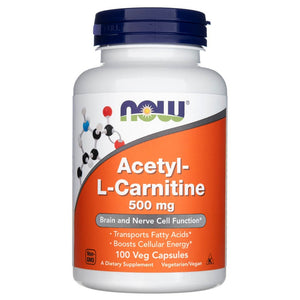 Now Foods Acetil-L-karnitīns 500 mg – 100 kapsulas
