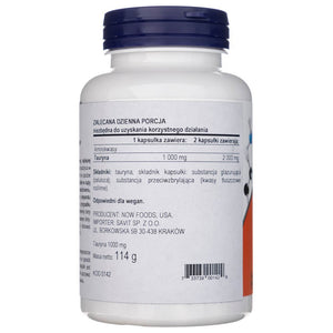 Now Foods Taurine Double Strength 1000 mg - 100 kapsulas