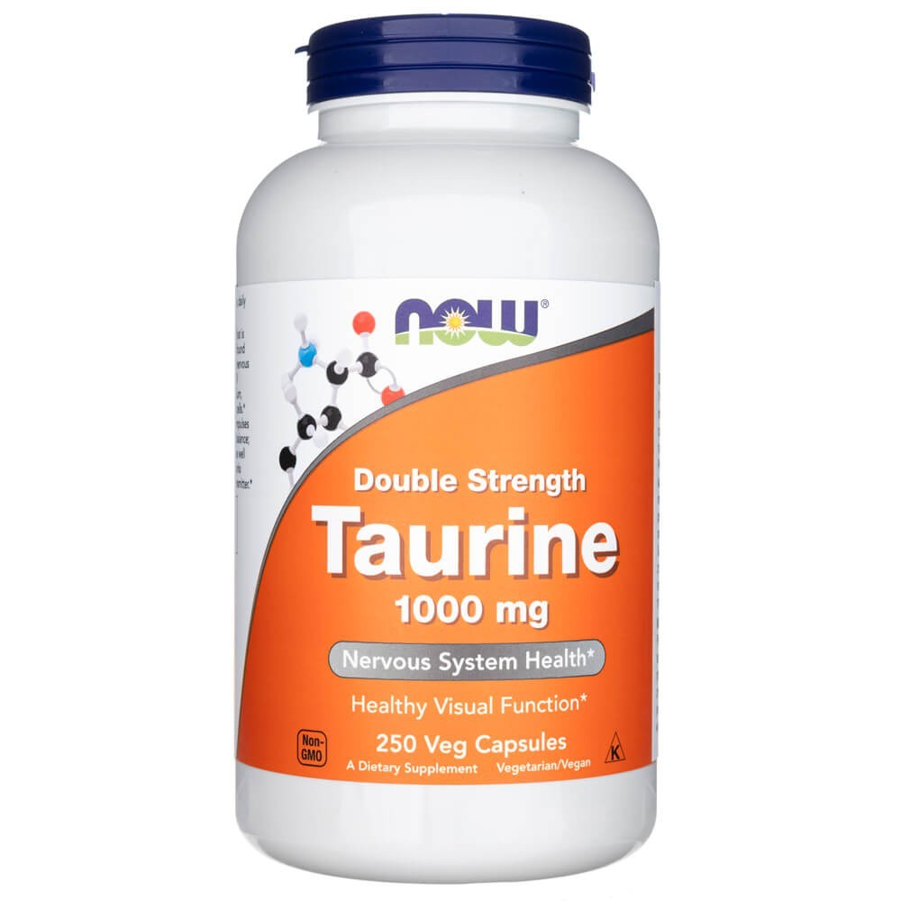 Now Foods Taurīns, dubults stiprums 1000 mg - 250 kapsulas