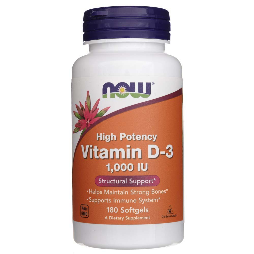Now Foods D3 vitamīns 1000 SV - 180 mīkstās želejas kapsulas