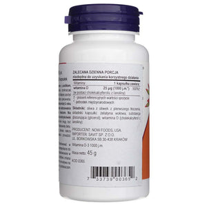 Now Foods D3 vitamīns 1000 SV - 180 mīkstās želejas kapsulas