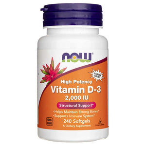 Now Foods vitaminas D3 2000 TV - 240 minkštųjų gelių - Magnis.lt