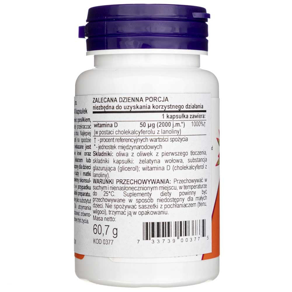 Now Foods vitaminas D3 2000 TV - 240 minkštųjų gelių - Magnis.lt