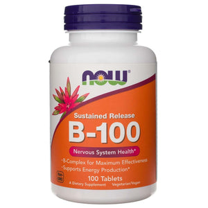 Now Foods B-100 vitamīns - 100 tabletes