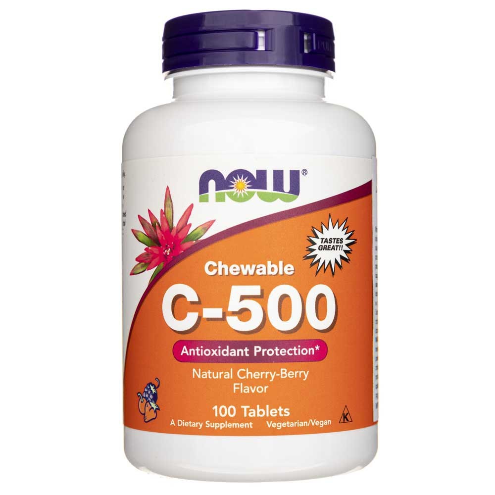 Now Foods vitaminas C-500 Cherry Chewable - 100 tablečių - Magnis.lt