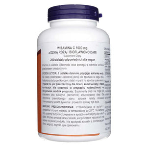 Now Foods vitamīns C-1000 ar rožu gurniem un bioflavonoīdiem - 250 tabletes