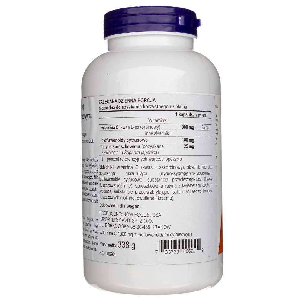 Now Foods vitaminas C-1000 su bioflavonoidais - 250 kapsulių - Magnis.lt