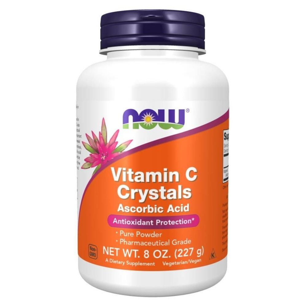 Now Foods C vitamīns, askorbīnskābe – 227 g