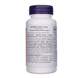 Now Foods vitaminas K2 MK-7 100 mcg – 120 kapsulu