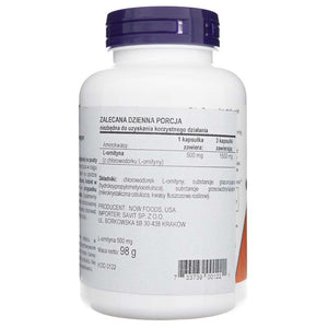 Now Foods L-Ornithine 500 mg - 120 kapsulas