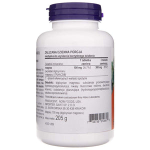 Now Foods Magnija glicināts 200 mg - 180 tabletes