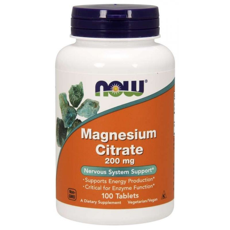 Now Foods Magnija citrāts 200 mg - 100 tabletes