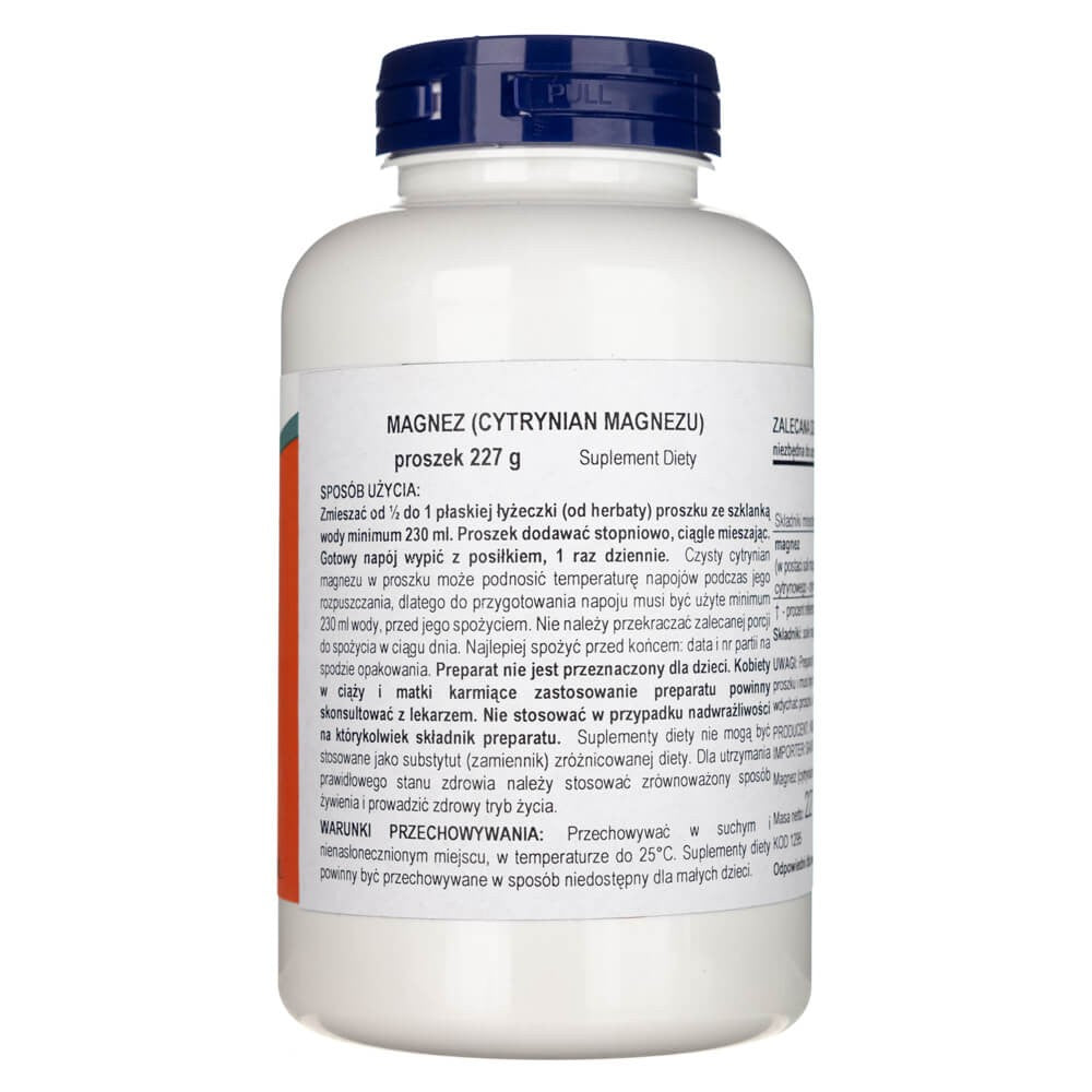 Now Foods Magnija citrāta pulveris - 227 g