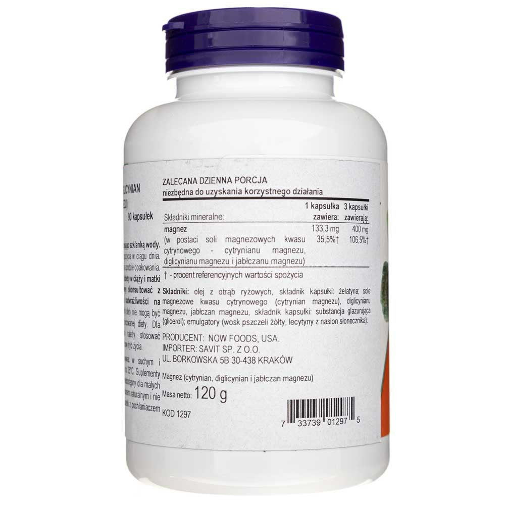 Now Foods magnija citrāts – 90 mīkstās želejas kapsulas