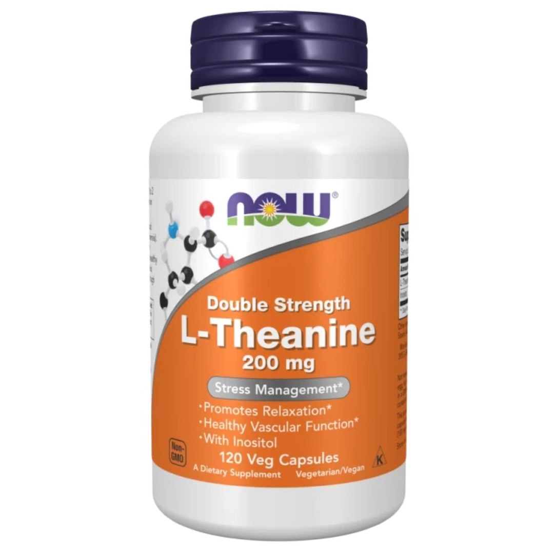 Now Foods L-teanīns 200 mg - 120 kapsulas