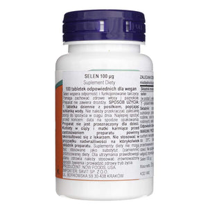 Now Foods Selēns 100 µg - 100 tabletes