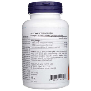 Now Foods DHA-500 dubultā stipruma - 90 mīkstās kapsulas