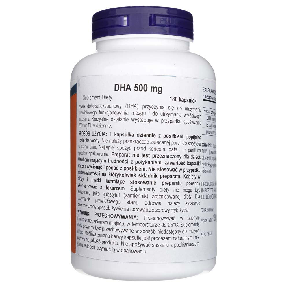 Now Foods DHA-500 dvigubo stiprumo - 180 minkštųjų gelių - Magnis.lt