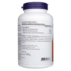 Now Foods DHA-500 dvigubo stiprumo - 180 minkštųjų gelių - Magnis.lt