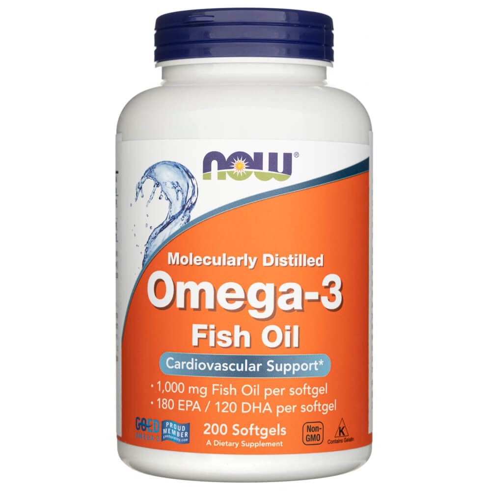Now Foods Omega-3, 180 EPA / 120 DHA - 200 minkštųjų gelių - Magnis.lt