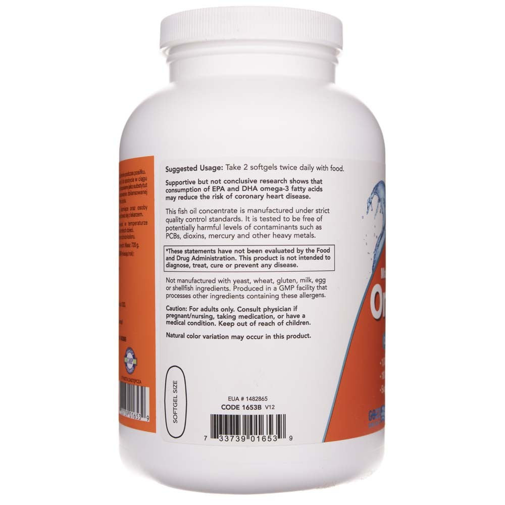 Now Foods Omega-3, 180 EPA / 120 DHA - 500 mīkstās kapsulas