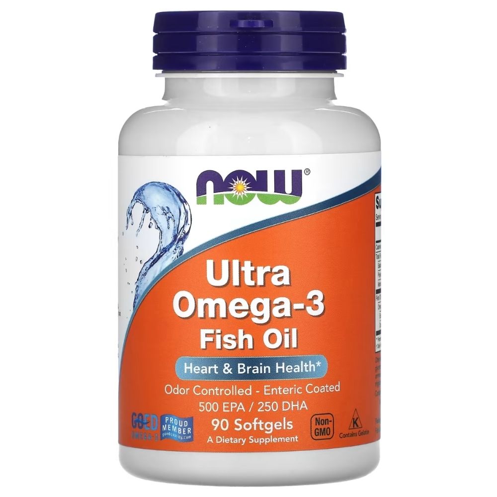 Now Foods Ultra Omega-3, 500 EPA / 250 DHR - 90 minkštųjų kapsulių
